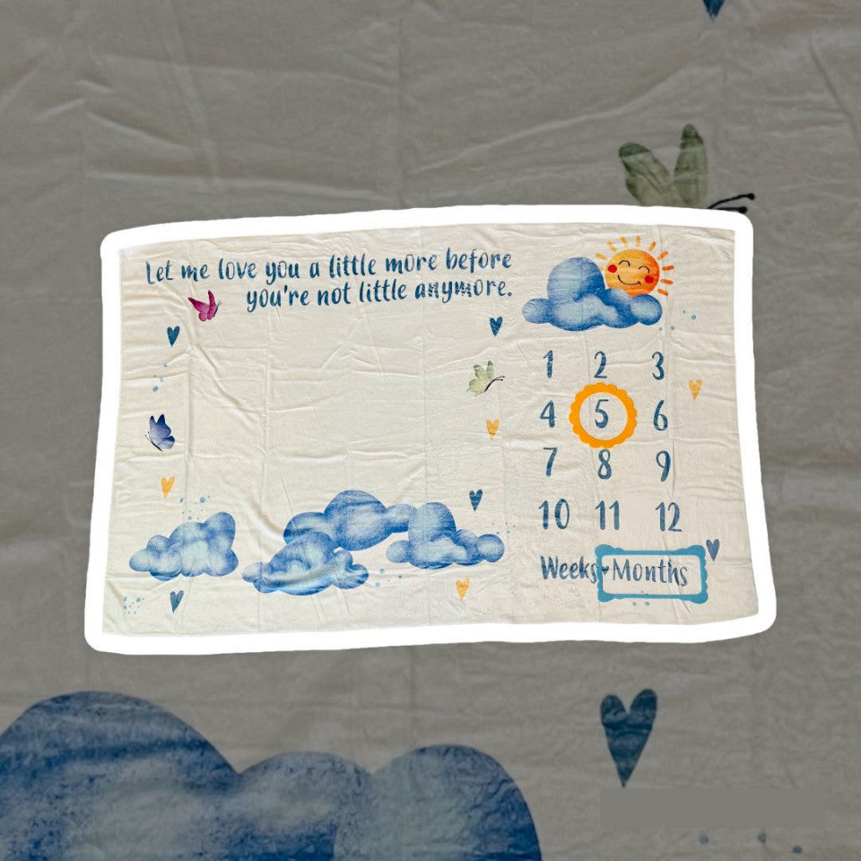 Paturica milestone plusata pentru fotografii memorabile Norisori cu 2 rame colorate